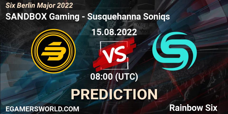 SANDBOX Gaming - Susquehanna Soniqs: прогноз. 17.08.22, Rainbow Six, Six Berlin Major 2022