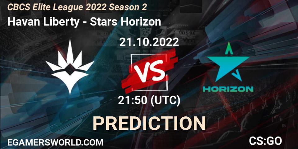 Havan Liberty - Stars Horizon: прогноз. 21.10.22, CS2 (CS:GO), CBCS Elite League 2022 Season 2