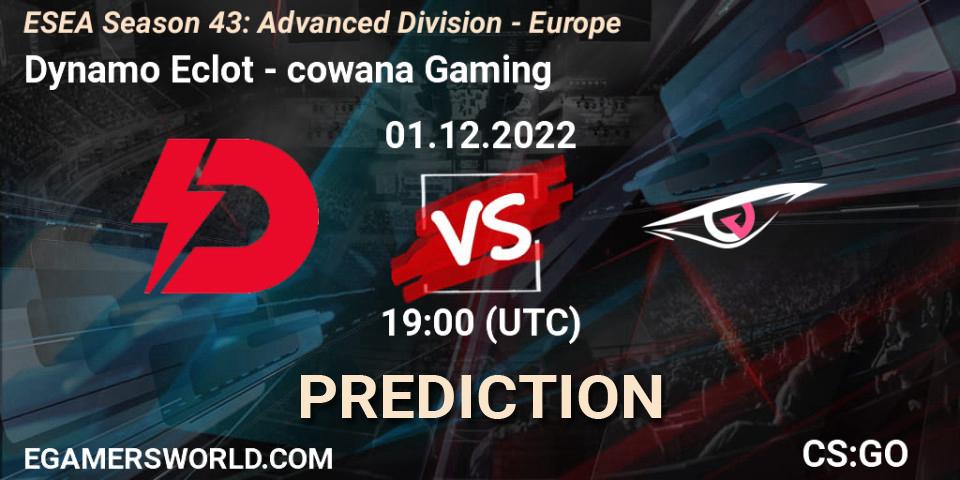 Dynamo Eclot - cowana Gaming: прогноз. 01.12.22, CS2 (CS:GO), ESEA Season 43: Advanced Division - Europe