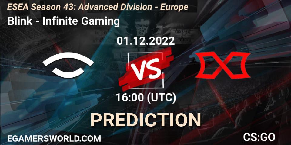 Blink - Infinite Gaming: прогноз. 01.12.22, CS2 (CS:GO), ESEA Season 43: Advanced Division - Europe