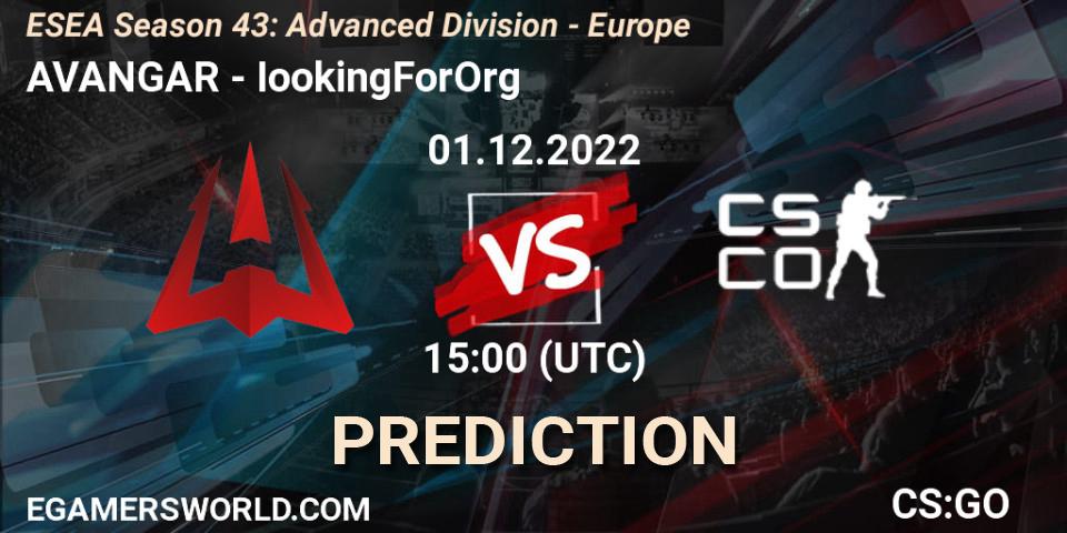 AVANGAR - IookingForOrg: прогноз. 01.12.22, CS2 (CS:GO), ESEA Season 43: Advanced Division - Europe
