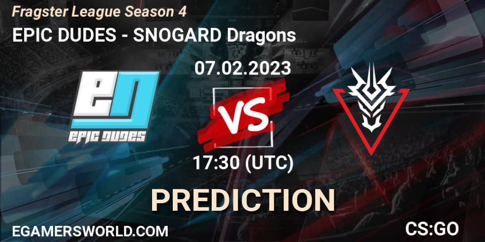EPIC DUDES - SNOGARD Dragons: прогноз. 08.02.23, CS2 (CS:GO), Fragster League Season 4