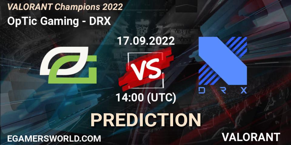 OpTic Gaming - DRX: прогноз. 17.09.22, VALORANT, VALORANT Champions 2022