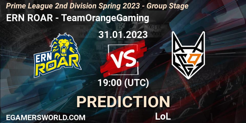 ERN ROAR - TeamOrangeGaming: прогноз. 31.01.23, LoL, Prime League 2nd Division Spring 2023 - Group Stage