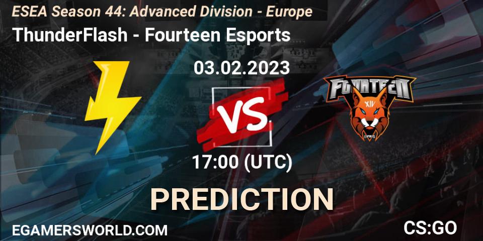 ThunderFlash - Fourteen Esports: прогноз. 03.02.23, CS2 (CS:GO), ESEA Season 44: Advanced Division - Europe