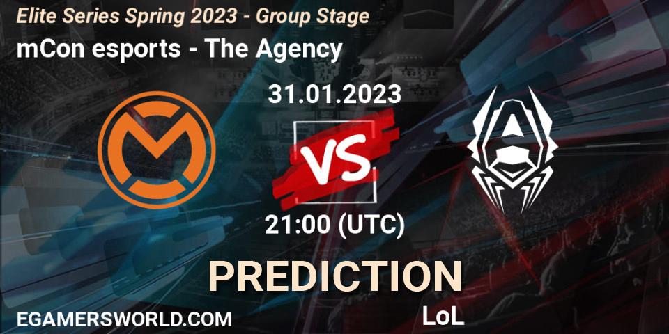 mCon esports - The Agency: прогноз. 31.01.23, LoL, Elite Series Spring 2023 - Group Stage