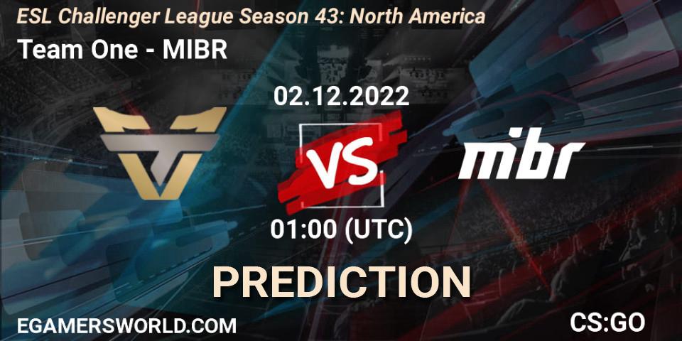 Team One - MIBR: прогноз. 02.12.22, CS2 (CS:GO), ESL Challenger League Season 43: North America