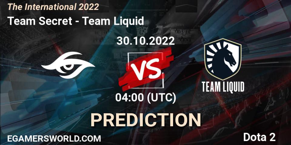 Team Secret - Team Liquid: прогноз. 30.10.22, Dota 2, The International 2022