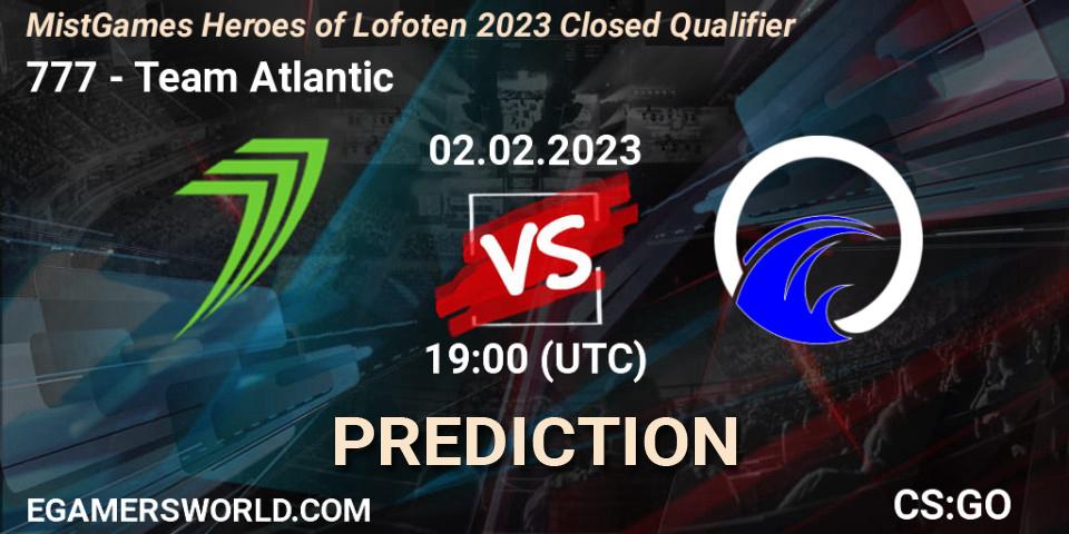 777 - Team Atlantic: прогноз. 02.02.23, CS2 (CS:GO), MistGames Heroes of Lofoten: Closed Qualifier