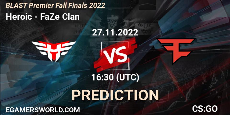 Heroic - FaZe Clan: прогноз. 27.11.22, CS2 (CS:GO), BLAST Premier Fall Finals 2022