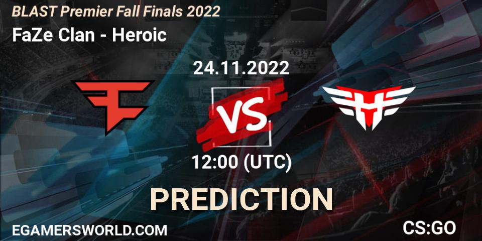FaZe Clan - Heroic: прогноз. 24.11.22, CS2 (CS:GO), BLAST Premier Fall Finals 2022