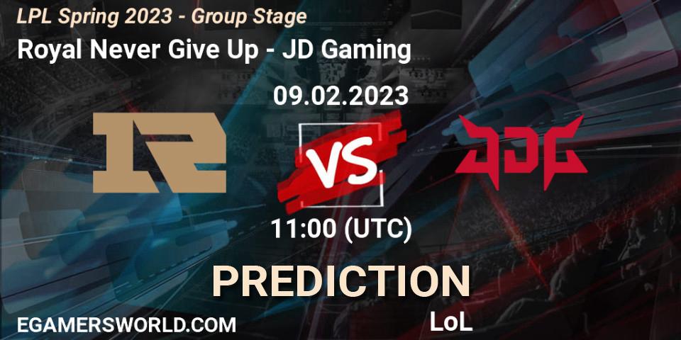 Royal Never Give Up - JD Gaming: прогноз. 09.02.23, LoL, LPL Spring 2023 - Group Stage