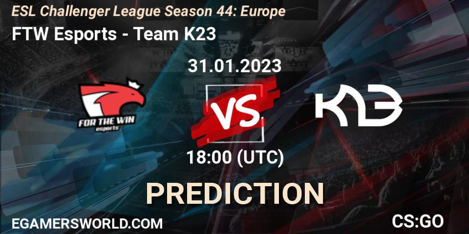 FTW Esports - Team K23: прогноз. 08.02.23, CS2 (CS:GO), ESL Challenger League Season 44: Europe