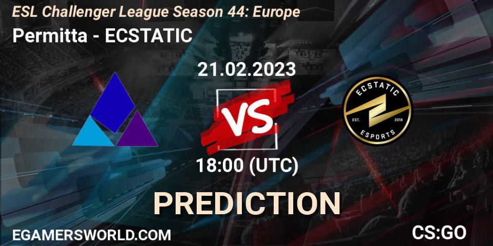 Permitta - ECSTATIC: прогноз. 21.02.23, CS2 (CS:GO), ESL Challenger League Season 44: Europe