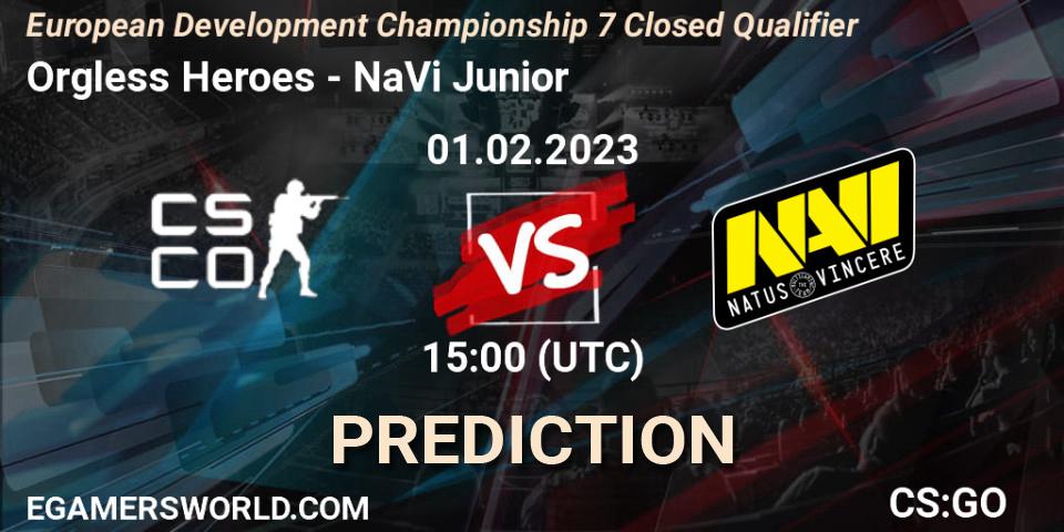 Orgless Heroes - NaVi Junior: прогноз. 01.02.23, CS2 (CS:GO), European Development Championship 7 Closed Qualifier