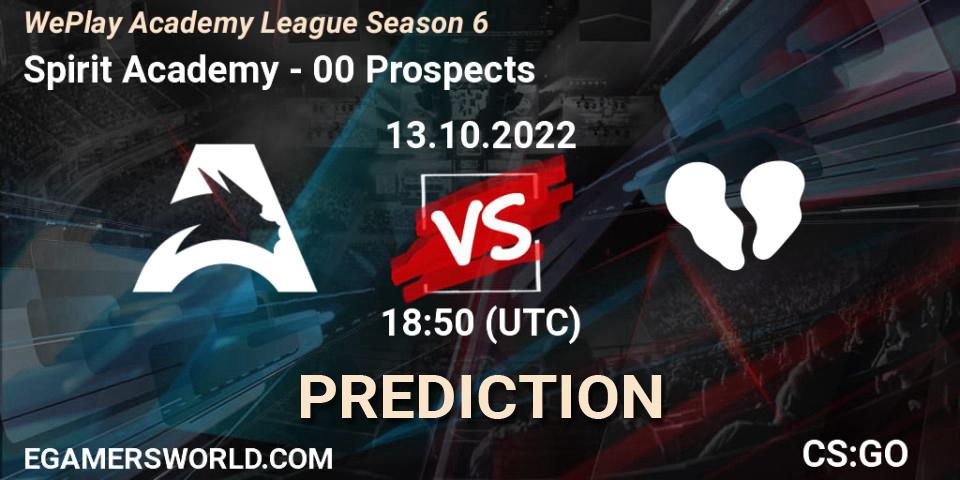 Spirit Academy - 00 Prospects: прогноз. 13.10.22, CS2 (CS:GO), WePlay Academy League Season 6