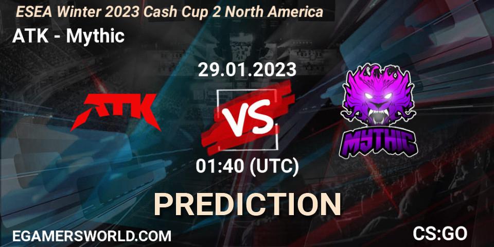 ATK - Mythic: прогноз. 29.01.23, CS2 (CS:GO), ESEA Cash Cup: North America - Winter 2023 #2