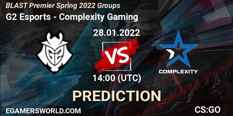 G2 Esports - Complexity Gaming: прогноз. 28.01.22, CS2 (CS:GO), BLAST Premier Spring Groups 2022