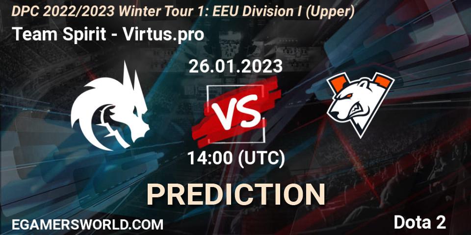 Team Spirit - Virtus.pro: прогноз. 26.01.23, Dota 2, DPC 2022/2023 Winter Tour 1: EEU Division I (Upper)