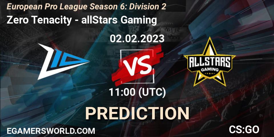 Zero Tenacity - allStars Gaming: прогноз. 02.02.23, CS2 (CS:GO), European Pro League Season 6: Division 2