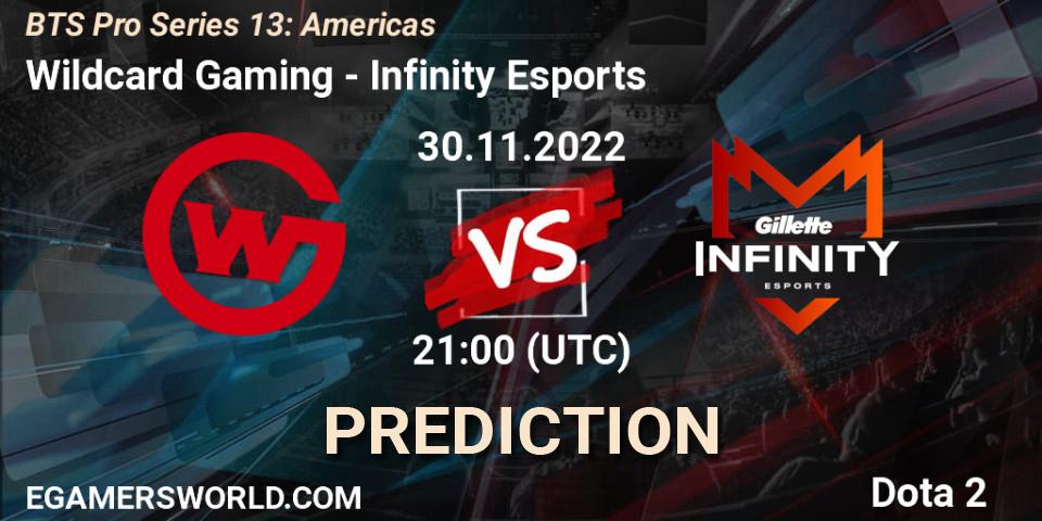 Wildcard Gaming - Infinity Esports: прогноз. 30.11.22, Dota 2, BTS Pro Series 13: Americas