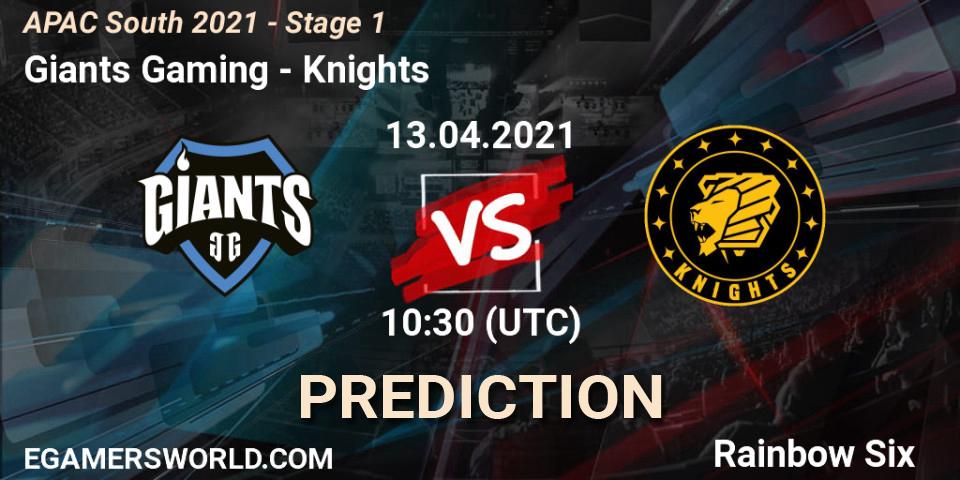 Giants Gaming - Knights: прогноз. 13.04.21, Rainbow Six, APAC South 2021 - Stage 1