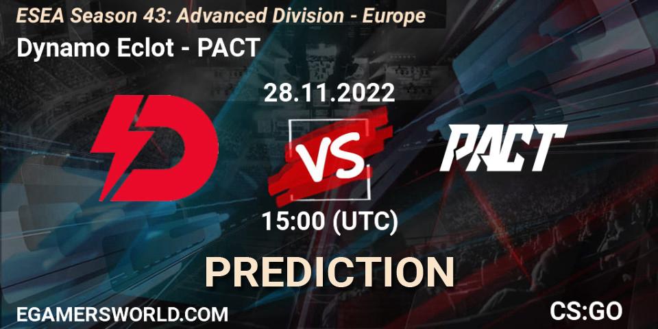 Dynamo Eclot - PACT: прогноз. 01.12.22, CS2 (CS:GO), ESEA Season 43: Advanced Division - Europe