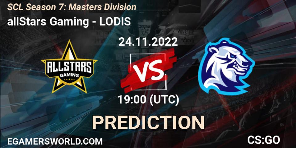 allStars Gaming - LODIS: прогноз. 28.11.22, CS2 (CS:GO), SCL Season 7: Masters Division