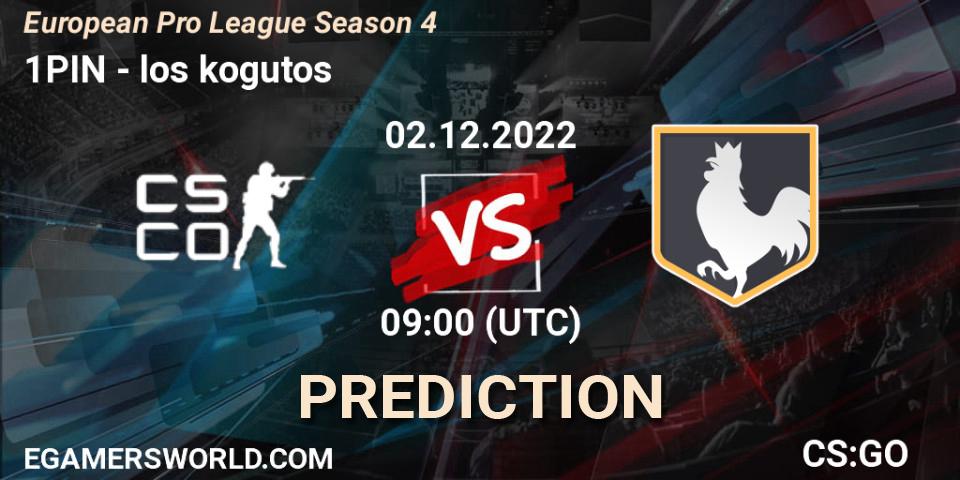 1PIN - los kogutos: прогноз. 02.12.22, CS2 (CS:GO), European Pro League Season 4