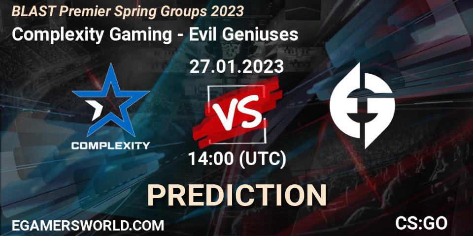 Complexity Gaming - Evil Geniuses: прогноз. 27.01.23, CS2 (CS:GO), BLAST Premier Spring Groups 2023