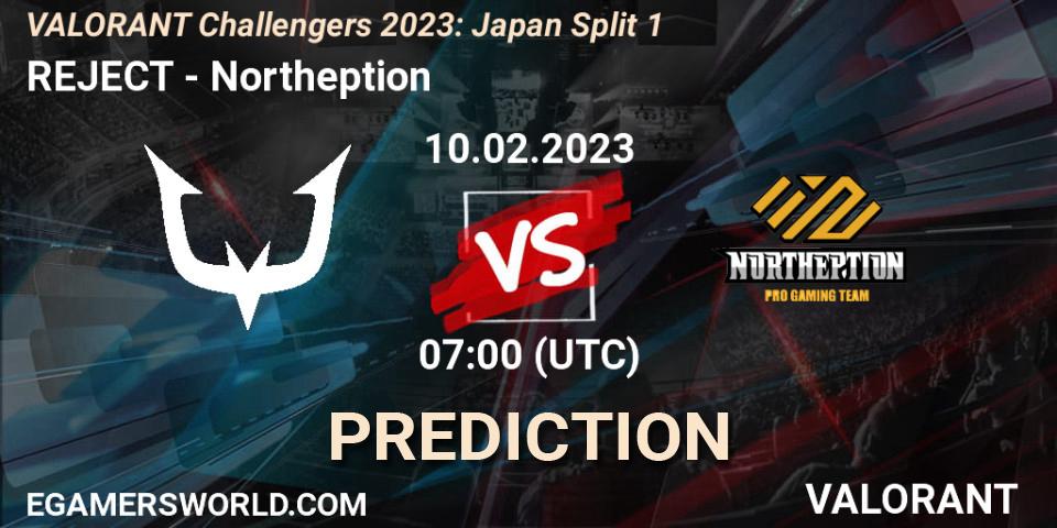 REJECT - Northeption: прогноз. 10.02.23, VALORANT, VALORANT Challengers 2023: Japan Split 1