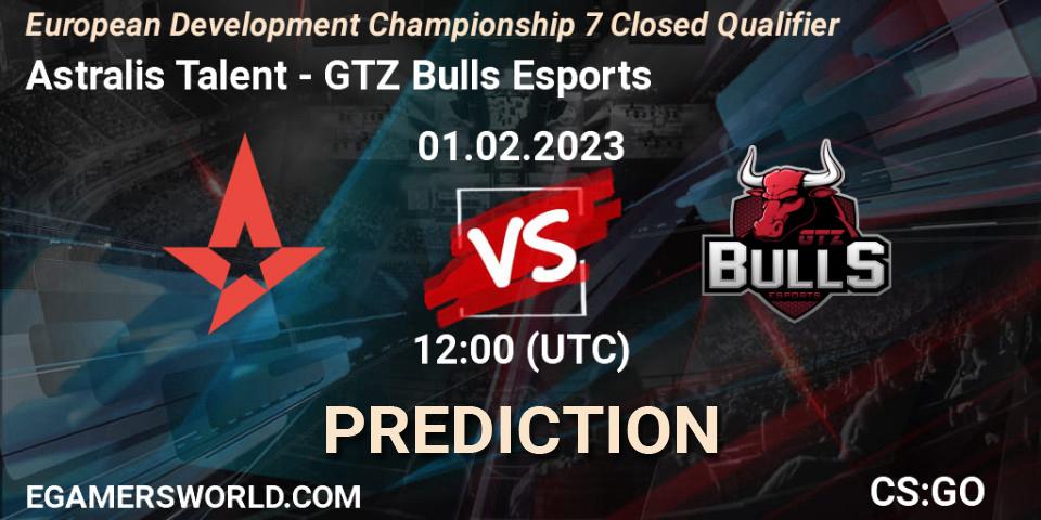 Astralis Talent - GTZ Bulls Esports: прогноз. 01.02.23, CS2 (CS:GO), European Development Championship 7 Closed Qualifier