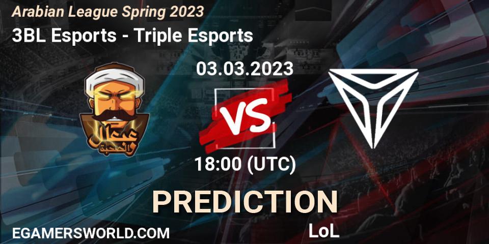 3BL Esports - Triple Esports: прогноз. 10.02.23, LoL, Arabian League Spring 2023