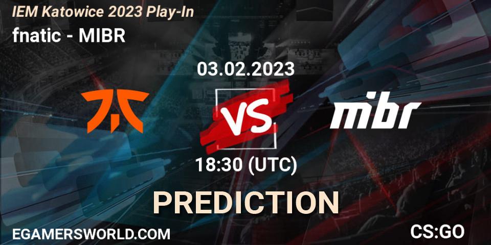 fnatic - MIBR: прогноз. 03.02.23, CS2 (CS:GO), IEM Katowice 2023 Play-In