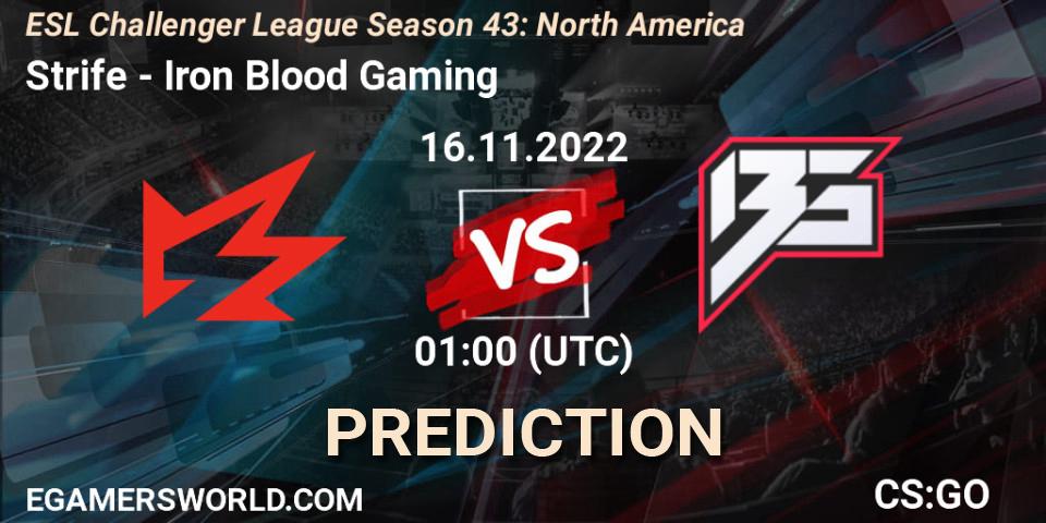 Strife - Iron Blood Gaming: прогноз. 02.12.22, CS2 (CS:GO), ESL Challenger League Season 43: North America