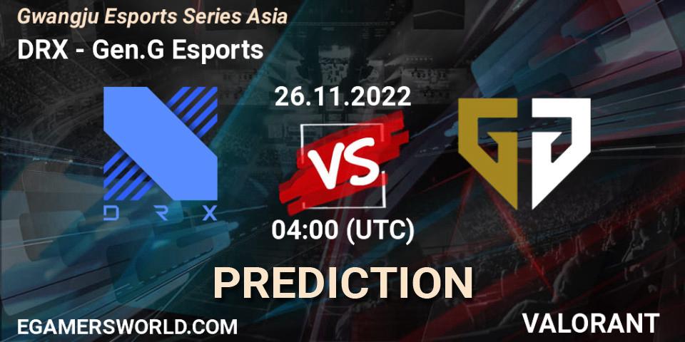 DRX - Gen.G Esports: прогноз. 26.11.22, VALORANT, Gwangju Esports Series Asia