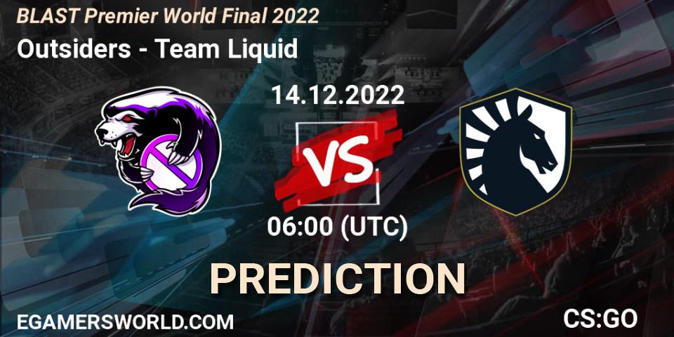 Outsiders - Team Liquid: прогноз. 14.12.22, CS2 (CS:GO), BLAST Premier World Final 2022