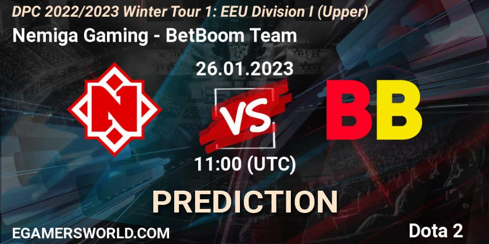 Nemiga Gaming - BetBoom Team: прогноз. 26.01.23, Dota 2, DPC 2022/2023 Winter Tour 1: EEU Division I (Upper)