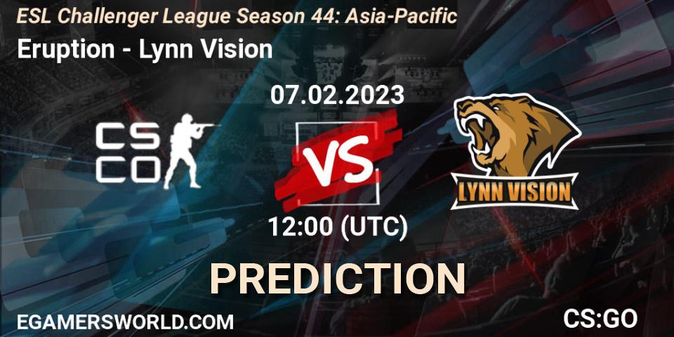 Eruption - Lynn Vision: прогноз. 07.02.23, CS2 (CS:GO), ESL Challenger League Season 44: Asia-Pacific