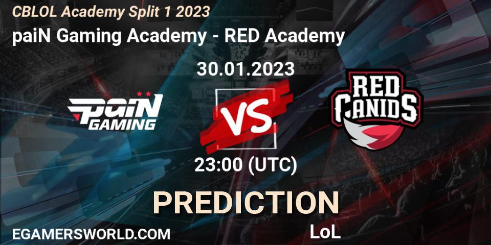 paiN Gaming Academy - RED Academy: прогноз. 30.01.23, LoL, CBLOL Academy Split 1 2023