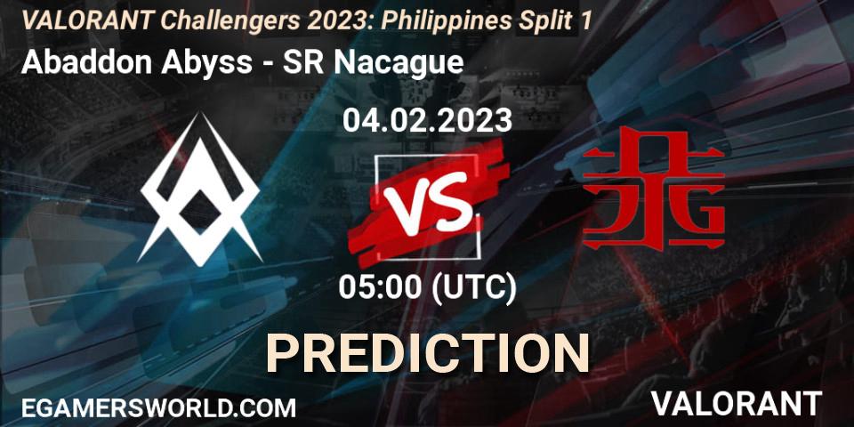 Abaddon Abyss - SR Nacague: прогноз. 04.02.23, VALORANT, VALORANT Challengers 2023: Philippines Split 1