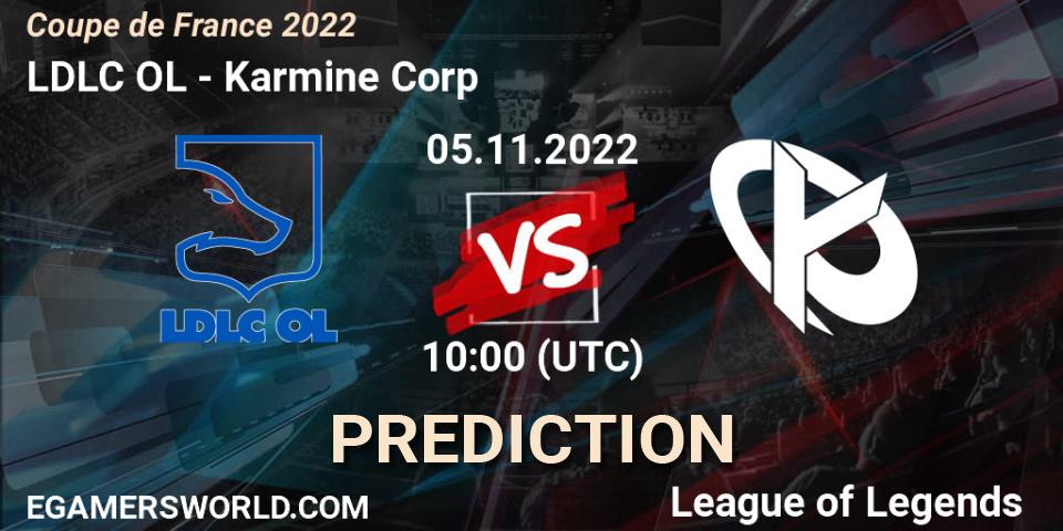LDLC OL - Karmine Corp: прогноз. 05.11.22, LoL, Coupe de France 2022
