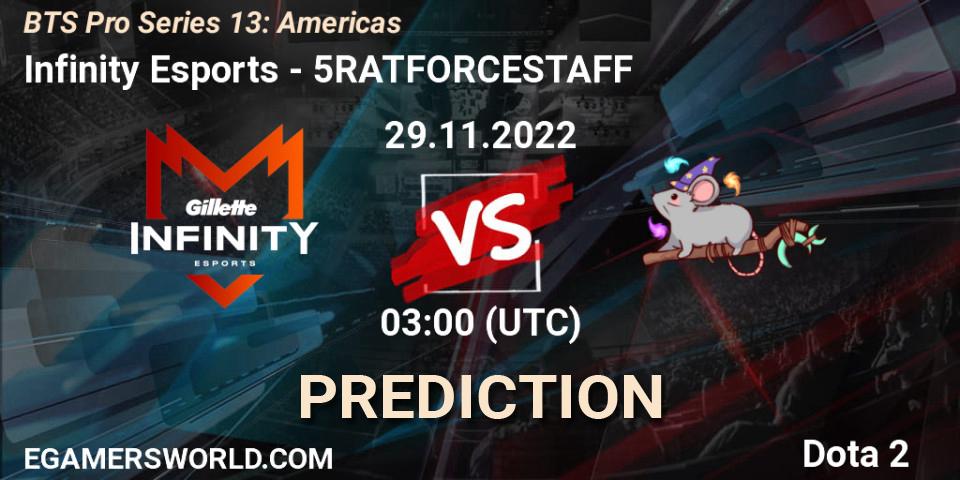 Infinity Esports - 5RATFORCESTAFF: прогноз. 02.12.22, Dota 2, BTS Pro Series 13: Americas
