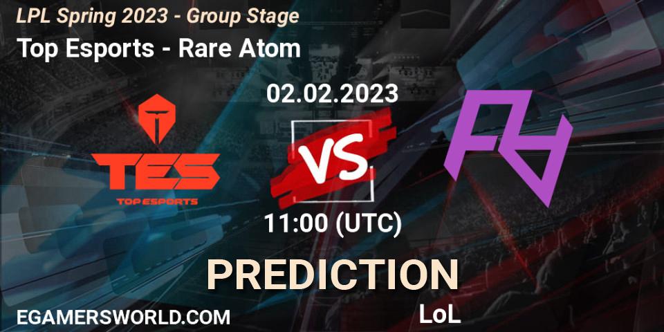 Top Esports - Rare Atom: прогноз. 02.02.23, LoL, LPL Spring 2023 - Group Stage