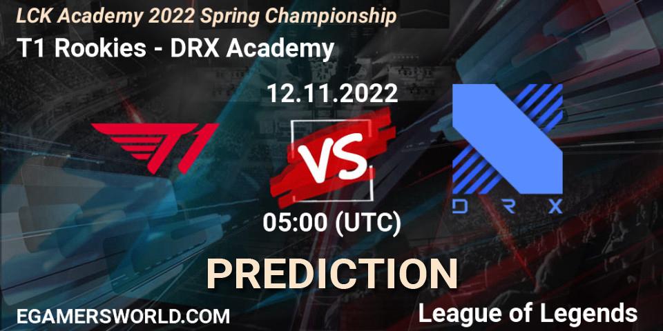 T1 Rookies - DRX Academy: прогноз. 12.11.22, LoL, LCK Academy 2022 Spring Championship