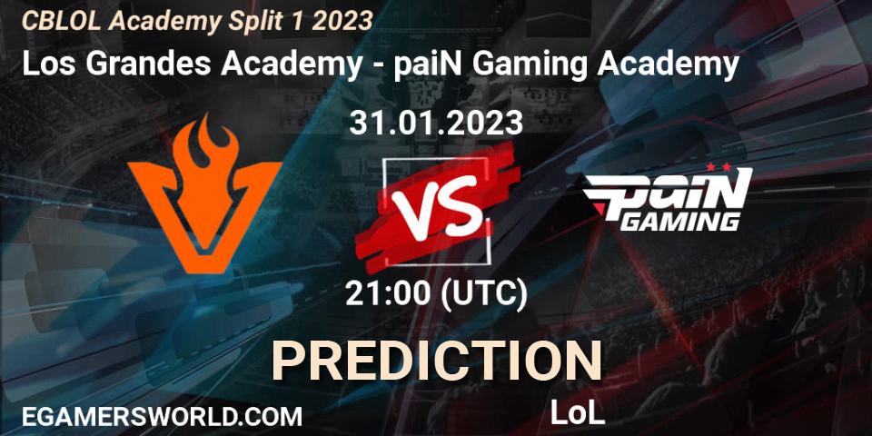 Los Grandes Academy - paiN Gaming Academy: прогноз. 31.01.23, LoL, CBLOL Academy Split 1 2023