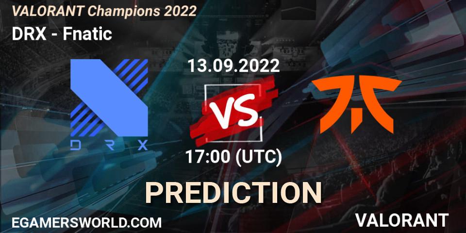 DRX - Fnatic: прогноз. 13.09.22, VALORANT, VALORANT Champions 2022
