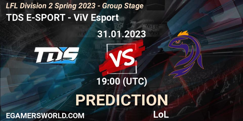 TDS E-SPORT - ViV Esport: прогноз. 31.01.23, LoL, LFL Division 2 Spring 2023 - Group Stage