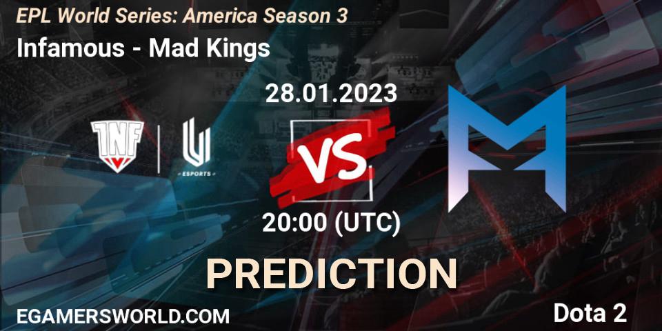 Infamous - Mad Kings: прогноз. 28.01.23, Dota 2, EPL World Series: America Season 3