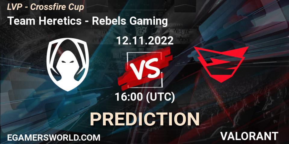 Team Heretics - Rebels Gaming: прогноз. 12.11.22, VALORANT, LVP - Crossfire Cup